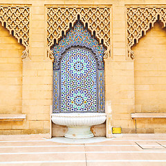 Image showing fountain in morocco africa old antique construction  mousque pal