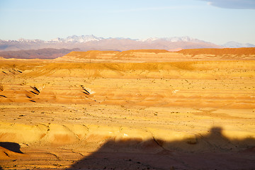 Image showing hill africa in morocco the   village brick wall