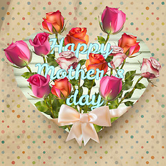 Image showing Mothers day card with roses. EPS 10