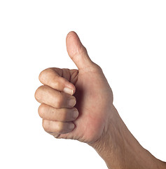 Image showing Hand gesture indicating good job from a senior person