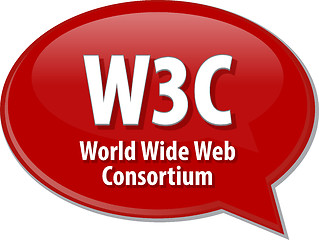 Image showing W3C acronym definition speech bubble illustration