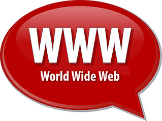 Image showing WWW acronym definition speech bubble illustration