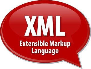 Image showing XML acronym definition speech bubble illustration
