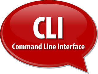 Image showing CLI acronym definition speech bubble illustration