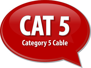 Image showing CAT 5 acronym definition speech bubble illustration