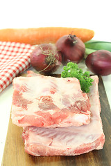 Image showing Beef spare ribs with carrot