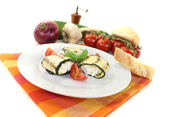 Image showing courgette rolls