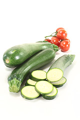 Image showing zucchini with red tomatoes