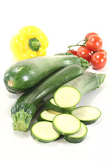 Image showing zucchini with tomatoes and bell pepper