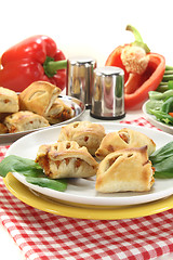 Image showing Puff pastry with bell peppers