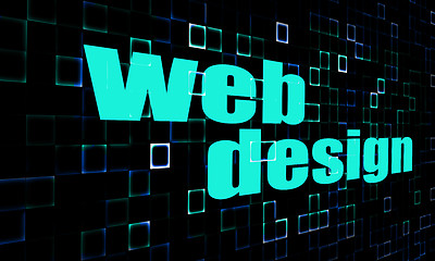 Image showing Web design word on digital background