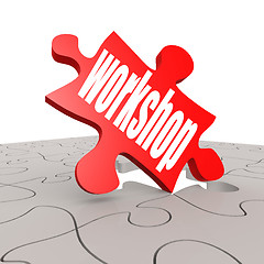 Image showing Workshop word with puzzle background