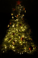 Image showing christmas tree with red star