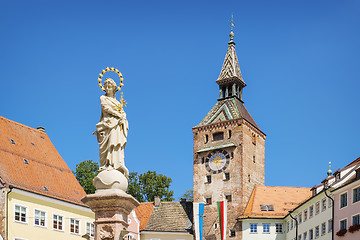Image showing Schmalzturm with Mary fountain