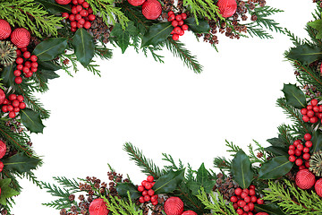 Image showing Christmas Red Bauble Border