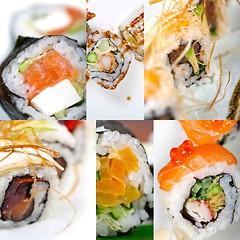 Image showing Japanese sushi collage 