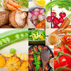 Image showing hearthy vegetables collage composition 