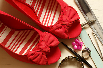 Image showing Red Bow Wedges