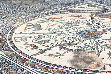 Image showing roof mosaic in  morocco africa and history travel