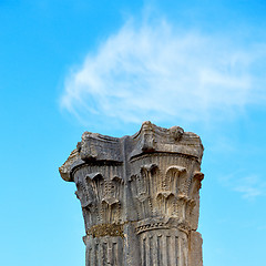 Image showing old column in the africa sky history and nature