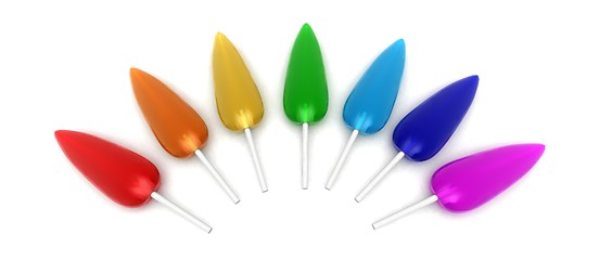 Image showing rainbow lollipops