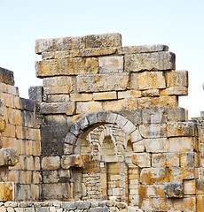 Image showing volubilis in morocco africa the old roman deteriorated monument 