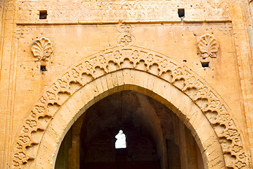 Image showing   in morocco africa ancien and wall ornate   yellow