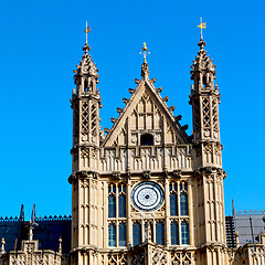 Image showing in london old historical    parliament glass  window    structur