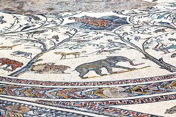 Image showing roof mosaic in the old city morocco  