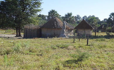 Image showing indigenous village at the Okavango Delta