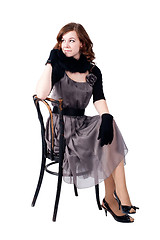 Image showing Pretty woman on chair