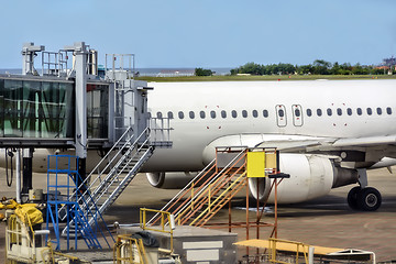 Image showing Airplane at Tarmac Tube