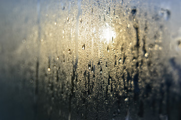 Image showing Raindrops on Glass Pane