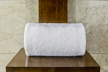 Image showing SIngle White Hotel Towel