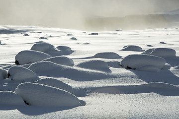 Image showing Snowy volcanic rocks in south Iceland