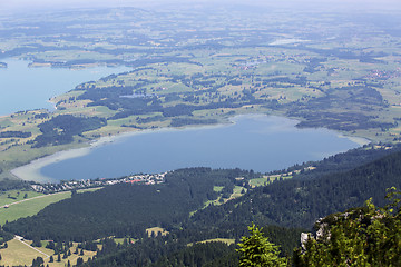 Image showing Bavarian lake Bannwaldsee from above