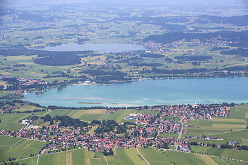 Image showing Bavarian lake Forggensee from above