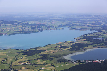 Image showing Bavarian lake Forggensee from above