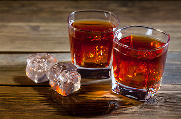 Image showing whisky in glasses with ice