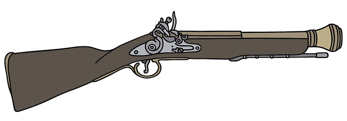 Image showing Old short matchlock rifle