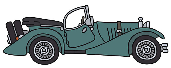 Image showing Vintage green cabriolet