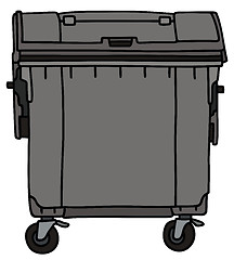 Image showing Dark garbage container