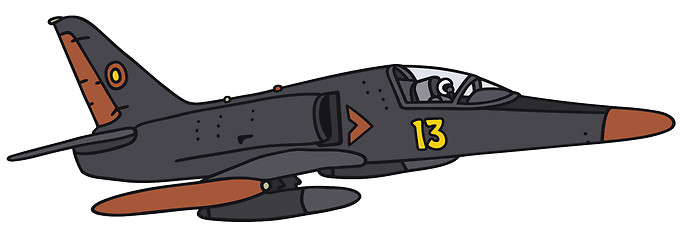 Image showing Black jet fighter