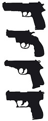 Image showing Black handguns