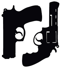 Image showing Revolver and pistol