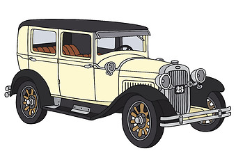 Image showing Vintage cream car