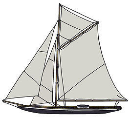 Image showing Vintage sailing yacht