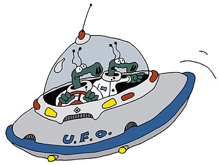 Image showing Funny flying saucer