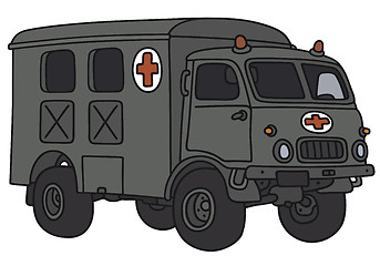 Image showing Old military ambulance