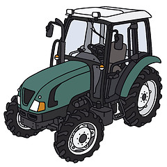 Image showing Green tractor